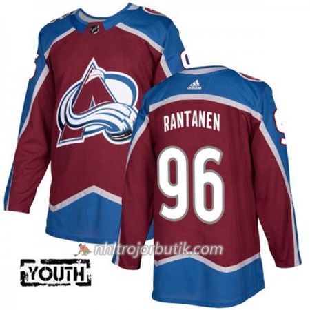 Barn Ishockey Colorado Avalanche Tröja Mikko Rantanen 96 Adidas 2017-2018 Burgundy Röd Authentic